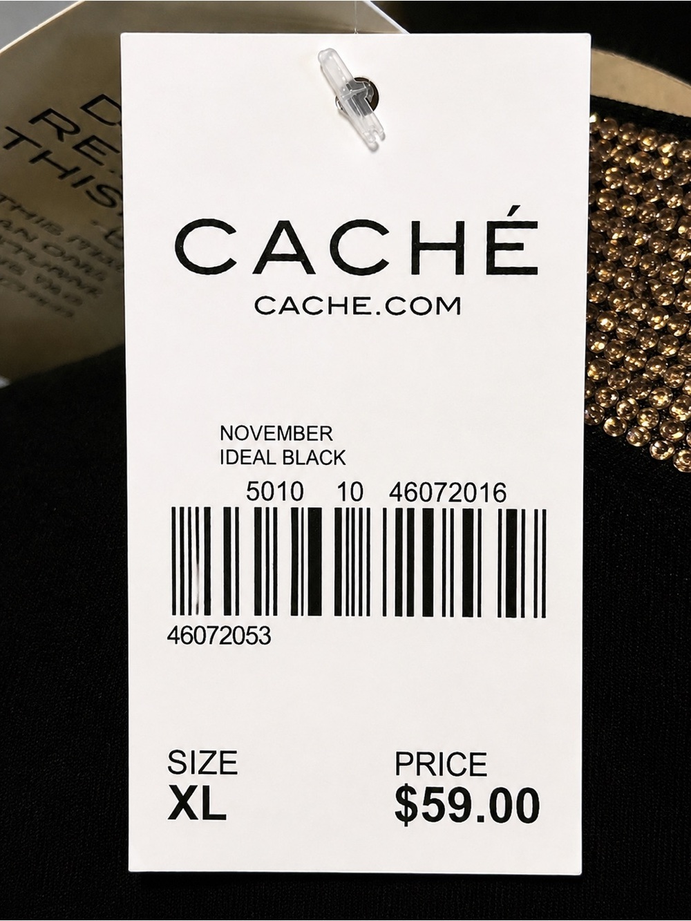 NWT Cache XL Black Rhinestone Mock Neck Blouse Discontinued Brand - Picture 10 of 11